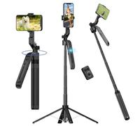 Auto Face Tracking Tripod Selfie Stick 360° Rotation, 71" Extendable Smart Tracking Phone Holder Motion Sensor Phone Tripod Stand Camera Mount for Content Creator Vlog Live Stream Video Recording