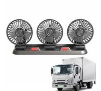 Auto Fan | Three-Head Automotive Electric Fan | 2 Speeds, USB/12V/24V Cooling Air, Silent for SUVs, Cars, ATVs, Trucks, Buses, Tents, RVs, Cruise Ships
