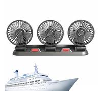 Auto Fan - Three-Head Fan for Vehicles - USB/12V/24V, 2 Speeds, Car Silent for Truck Car SUV RV Cruise Ship Tent Auto Vehicles