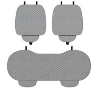 Auto Faux Linen Back Car Seat Cover-for Bagagliaio Chery Dr 4.0 Dr 5.0 Dr 6.0 2020 2021 2022 2023 2024 Breathable Rear Seat Protector with Non-Slip Bottom - Diamond Stitched Bench Seats Cushion