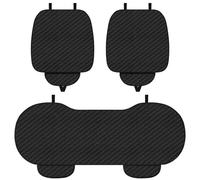 Auto Faux Linen Back Car Seat Cover-for Ford Puma/Puma ST SUV 2019-2025 Breathable Rear Seat Protector with Non-Slip Bottom - Diamond Stitched Bench Seats Cushion,Black
