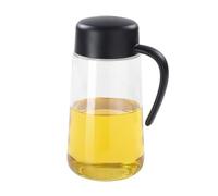 Auto Flip Cap 600ml Olive Oil Dispenser Bottle,Great capacity Condiment Dispensing Container for Kitchen, Non-Slip Handle Drip-Free & Spill-Free Spout,Easy Refill & Cleaning -Black