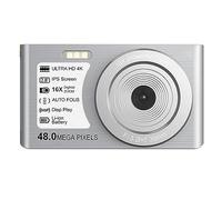 Auto Focus 4K Mini Digital Video Cameras For Photography Compact Vlog Camcorder 48MP Portable Photo Recorder Home Takes Sharp Smooth(64G SD Card,White)