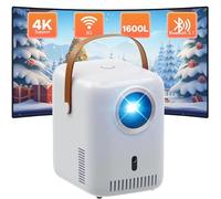[Auto Focus] 4K Projector with 5GWiFi and Bluetooth, Outdoor Projector, Portable Movie Projector, 15000 Lumen, Android 9.0, Compatible with iOS/Android/TV Stick/HDMI/PS5