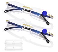 Auto Focus Glasses|2Pcs Blue Blocker Glasses, Auto Focus Self Adjusting for Eye Strain with Dynamic Vision Technology, HD Lenses for Men & Women