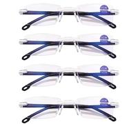Auto Focus Glasses | 4 Pieces Clarity Blue Glasses Self Adjusting | Automatic Zoom Reading Glass-es | Blue Blockers Glass-es for Women, Men Reading and Digital Screens