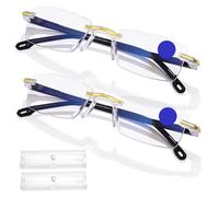 Auto Focus Glasses Self Adjusting, 2Pcs Blue Blocker Glasses, Auto Focus Self Adjusting for Eye Strain with Dynamic Vision Technology, HD Lenses for Men & Women