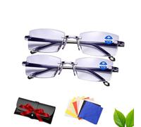 Auto Focus Glasses Self Adjusting, Crystal Blue Intelligent Glasses - Multi-Focus Reading Glasses For Men & Women, Effortless Near-To-Far Vision,Blue Light Filter For Daily Use (2pc,3.5X)