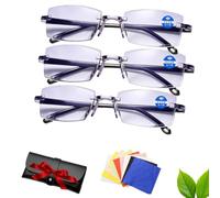 Auto Focus Glasses Self Adjusting, Crystal Blue Intelligent Glasses - Multi-Focus Reading Glasses For Men & Women, Effortless Near-To-Far Vision,Blue Light Filter For Daily Use (3pc,2.0X)