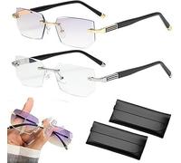 Auto Focus Glasses Self Adjusting, Multifocal Smart Zoom Reading Eyeglasses, Anti Blue Light Unisex Presbyopia Glasses for Near and Far Dual Use, for Driving, Reading, Work (Transparent+light Brown)