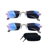 Auto Focus Glasses Self Adjusting,Sapphire 2/3 Pack Of Smart Adaptive Glasses, Intelligent Progressive Lenses, Ideal For Everyday Life And Screen Work (2*B,1.5x)