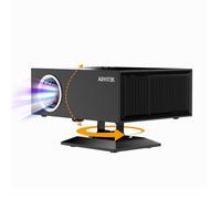 [Auto Focus] Smart Projector with WiFi and Bluetooth, Zoom & Keystone, Native 1080P Video Movie Portable Projector with 360° Adjustable Stand, 4K Support for Home Cinema, Bedroom