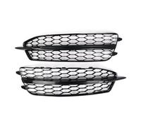 Auto Front Bumper Fog Light Grille Hex Grill Cover Gloss Black For A6 C7 S Line S6 2011 2012 2013 2014 Car front grille(Gloss black)