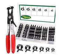 Auto Fuel Line Hose Clamps 72Pcs Reusable