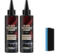Auto Glass Scratch Care Polishing Fluid, Oil Film Remover For Car Window, Liquid Glass Polish, Water Spot Remover, Eliminates Coatings, Ultimate Paint Restorer,Waxes,Oils and More (2 Pcs)