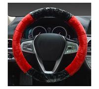 Auto Handlebar On The Steering-Wheel Winter Super Soft Plush Creative Stitching Car Steering Wheel Cover Universal Steering Wheel Protector(B-Black)