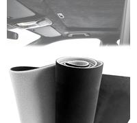 Auto Headliner Fabric, 150cm x 250cm Suede Headliner Fabric, Black Suede Headlining Stretch Spandex Material with 4mm Foam Backing, Interior Replacement Material for Car/Truck/RV Roof/Home Repair/DIY