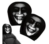 Auto Headrest | Halloween Pillow Cases With Scary Face | Vehicle Internal Accessories | 26x28cm Polyester Covers Soft And Washable Ideal For SUVs, Saloons, C