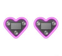 Auto Illuminating Solar Powered Heart LED Lights for Car and Outdoor Structures with Dual Light Options 2 Pack (Pink)