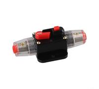Auto Inline Fuse Breaker for 12V-24V DC Systems - Manual Reset Circuit Breaker with Wire Lugs, Heat Shrink Tube, Waterproof Cover, 8-12 G(80A)