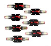 Auto Inline Fuse Breaker for 12V 24V DC Systems with Manual Reset Button Wire Lugs and Heat Shrink Tube for Protection of Audio and Accessory Circuits (80A)