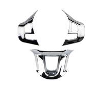 Auto Inner Parts For Peugeot 2008 208 308 2015-2018 3PC ABS Chrome Decoration Sticker Accessories Car Steering Wheel Cover Trim(Glossy silver)