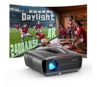 【Auto Lens Cap&2400ANSI】Daylight 4K Home Cinema Projector,Native 1080P 4K Support,WiFi6 Bluetooth,ToF Auto Focus&Keystone,HDR10+,2*38W DB Audio/DTS,Built in Apps,HDMI eARC for Bedroom/Outdoor/Gaming