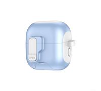 Auto Lock Lid Protective Case for Huawei FreeClip 2 Combining Drop Resistance Stand Mode and Charging Compatibility (Blue White)