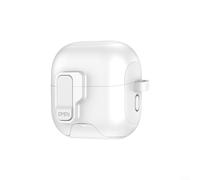 Auto Lock Lid Protective Case for Huawei FreeClip 2 Combining Drop Resistance Stand Mode and Charging Compatibility (White)