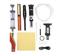 Auto Maintenance Kit 6 in 1 Multi Function with Digital Display Pattern Ruler, Oil Quality Comparator, Brake Fluid Tester, LED Work Light for Car DIY Repair