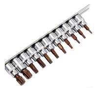 Auto Mechanic for torx Bit Set 11Pc 3/8 1/4 Drive Auto Mechanic(SET B) | for s2 alloy steel bits, sandblasted finish, high torque, fits 3/8 and 1/4 drives, for t10 to T60 sizes