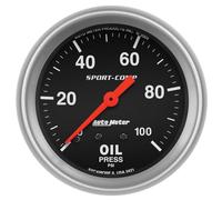 Auto Meter 3421 Sport-Comp Mechanical Oil Pressure Gauge Regular, 2-5/8" (66.7mm)