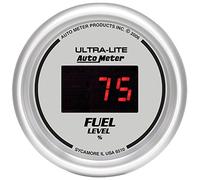 Auto Meter 6510 Ultra-Lite Digital 2-1/16" 0-280 ohm Digital Fuel Level Programmable Empty - Full Range Gauge