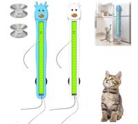 Auto Motion Flying Rope, Automatic Electric Wall Mounted Interactive Cat Exerciser, Quiet Hands Free Movement Rope for Indoor Activity and Boredom Relief (Blue+White)