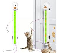Auto Motion Flying Rope Cat Toy, Automatic Electric Wall Mounted Interactive Cat Toy for Indoor Cats, Hands-Free Exercise and Boredom Relief, Electric Fun for Kittens & Adult Cats (White)