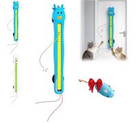 Auto Motion Flying Rope Cat Toy, Automatic Electric Wall Mounted Interactive Cat Toy for Indoor Cats, Hands-Free Exercise, Boredom Relief & Endless Fun (Blue)