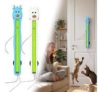 Auto Motion Flying Rope Cat Toy, Automatic Electric Wall Mounted Interactive Cat Toy for Indoor Cats, with Timer Function and 1200mAH Long Battery Life, Hands-Free Exercise and Boredom Relief (2PCS)