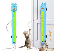 Auto Motion Flying Rope Cat Toy, Automatic Electric Wall Mounted Interactive Cat Toy for Indoor Cats, Hands-Free Exercise and Boredom Relief, Electric Fun for Kittens & Adult Cats (Blue)