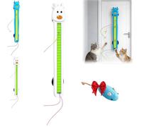 Auto Motion Flying Rope Cat Toy, Automatic Electric Wall Mounted Interactive Cat Toy for Indoor Cats, Hands-Free Exercise, Boredom Relief & Endless Fun (White)