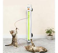 Auto Motion Flying Rope Cat Toy, Automatic Electric Wall Mounted Interactive Toy for Indoor Cats, Quiet Motor Hands-Free Exercise String Teaser for Boredom Relief - Lazy to Crazy (Blue) (White)
