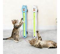 Auto Motion Flying Rope Cat Toy, Automatic Electric Wall Mounted Interactive Toy for Indoor Cats, Quiet Motor Hands-Free Exercise String Teaser for Boredom Relief - Lazy to Crazy (Blue) (2Pcs)