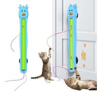 Auto Motion Flying Rope Cat Toy, Automatic Wall Mounted Interactive Cat Toy for Indoor Cats, Electric Hands Free Exercise Toy with Moving Rope, Boredom Relief and Daily Activity (GN*1PC) (BU*1PC)