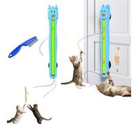 Auto Motion Flying Rope Cat Toy for Indoor Cats, Wall Mounted Electric Interactive Teaser with 360° Moving String, Hands-Free Exercise & Boredom Relief (Blue)