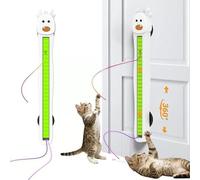 Auto Motion Flying Rope Cat Toy - From Lazy To Crazy, Automatic Electric Wall Mounted Interactive Cat Toy for Indoor Cats, Hands-Free Motion, Boredom Relief & Daily Exercise (White)