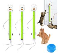 Auto Motion Flying Rope Cat Toy, From Lazy to Crazy, Automatic Electric Wall Mounted Interactive Cat Toy for Indoor Cats, Smart 360° Flexible Hands-Free Quiet USB Powered (3 PCS)