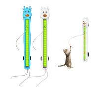 Auto Motion Flying Rope Cat Toy From Lazy to Crazy, Automatic Electric Wall Mounted Interactive Cat Toy, Flying Rope Design, Hands Free Motion Exercise, Boredom Relief For Indoor Cats (White+Blue)