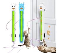 Auto Motion Flying Rope Cat Toy, From Lazy to Crazy, Automatic Electric Wall Mounted Interactive Flyinng Cat Toys for Indoor Cats, Hands-Free Exercise & Boredom Relief, Gift for Cats Lovers(A+B)