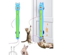 Auto Motion Flying Rope Cat Toy from Lazy to Crazy, Interactive Cat Toys for Indoor Cats, Automatic Electric Wall Mounte Cats Toys, Hands-Free Exercise Relief for Bored Kittens Adult Multi(Blue)