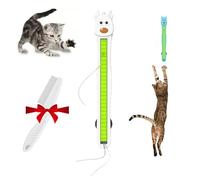 Auto Motion Flying Rope Cat Toy - From Lazy to Crazy, Wall Mounted Electric Cat Toys Interactive, Rope Cat Toy for Indoor Cats, Hands-Free Exercise and Boredom Relief (White)