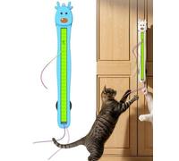 Auto Motion Flying Rope Cat Toy from Lazy to Crazy, Wall Mounted Electric Interactive Cat Toy for Indoor Cats, Hands-Free Motion, Boredom Relief & Daily Exercise (blue)